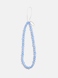 Custard Blue Crystal Beaded Phone Strap Phone Grips Custard London
