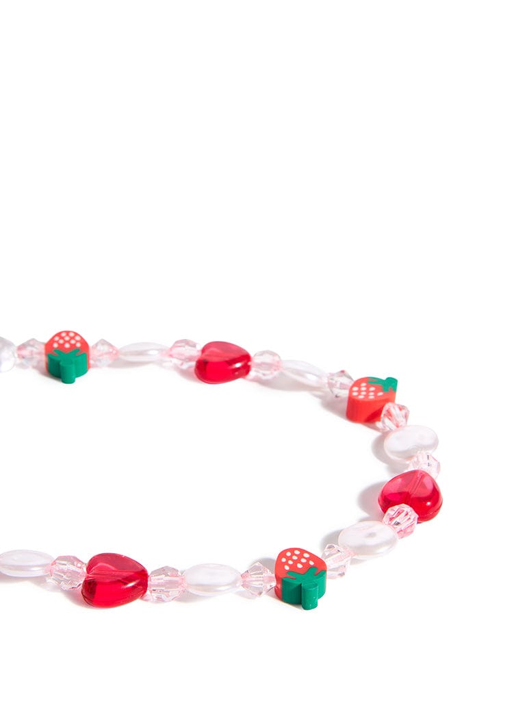 Custard Strawberry Beaded Phone Strap Phone Grips Custard London