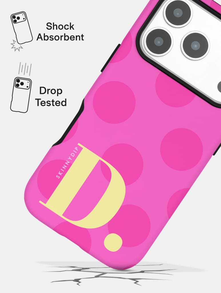 'D' Initial Patterned Pink Ultra Protective iPhone Case Phone Cases Skinnydip London