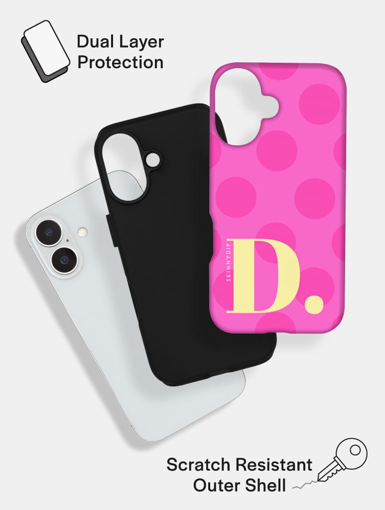 'D' Initial Patterned Pink Ultra Protective iPhone Case Phone Cases Skinnydip London
