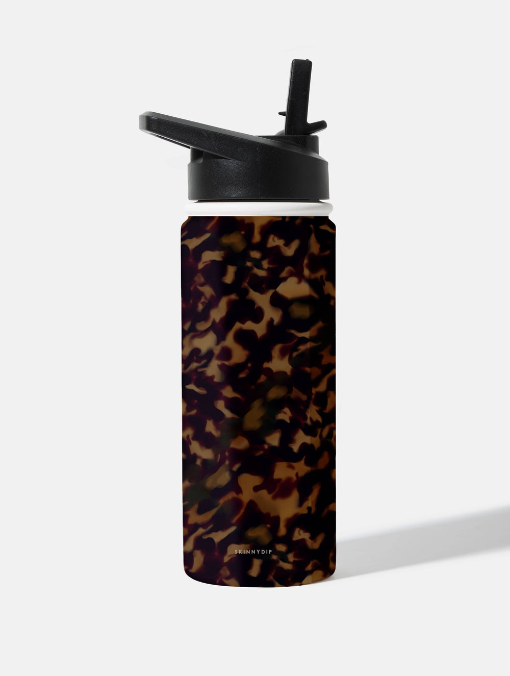 Dark Tortoise Shell 18oz Stainless Steel Water bottle Water Bottles Skinnydip London