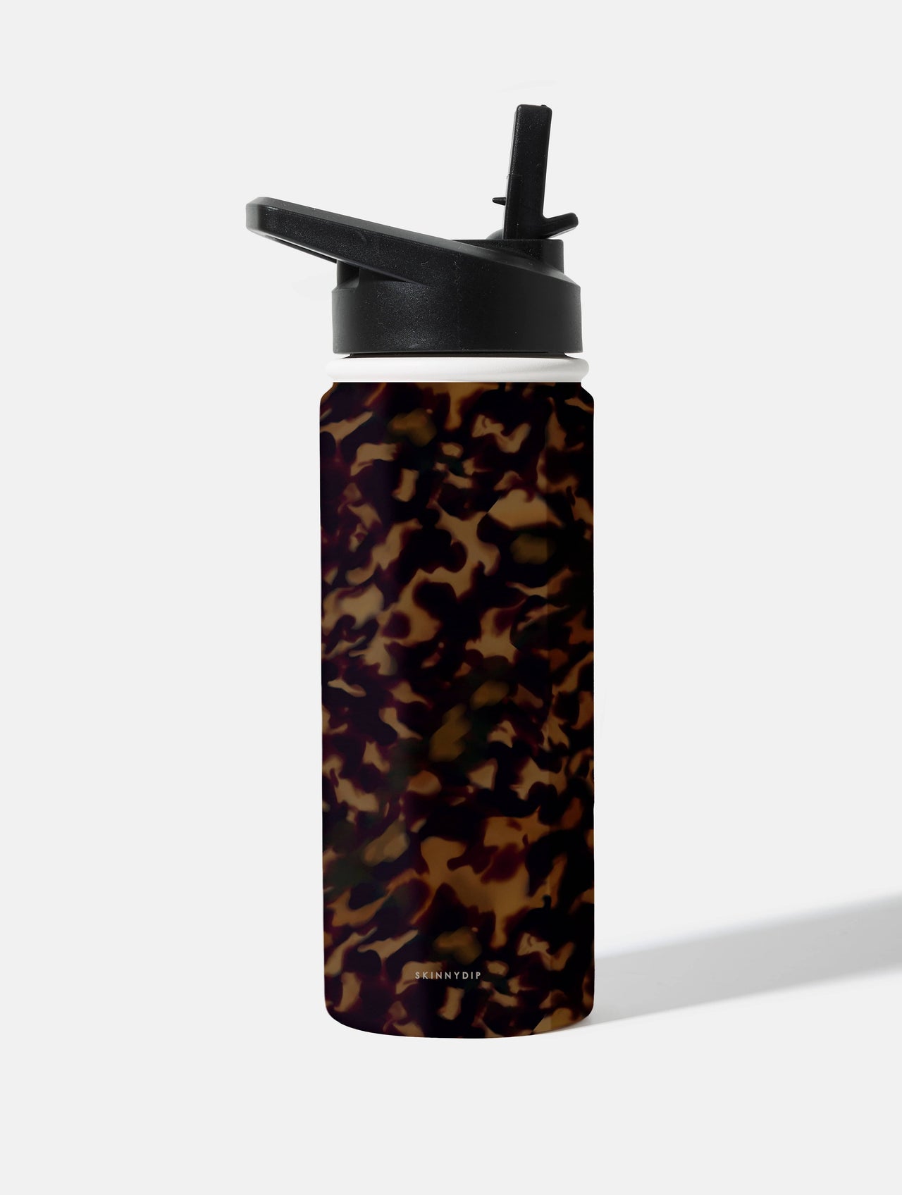 Dark Tortoise Shell 18oz Stainless Steel Water bottle Water Bottles Skinnydip London