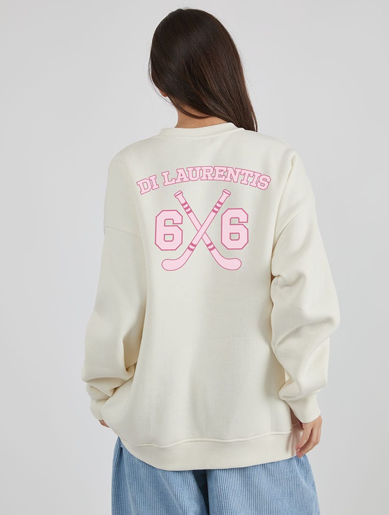Di Laurentis 66 Sweatshirt In White Hoodies & Sweatshirts Skinnydip London