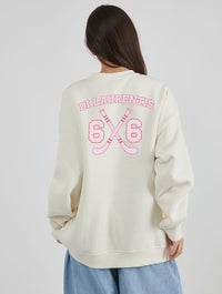 Di Laurentis 66 Sweatshirt In White Hoodies & Sweatshirts Skinnydip London