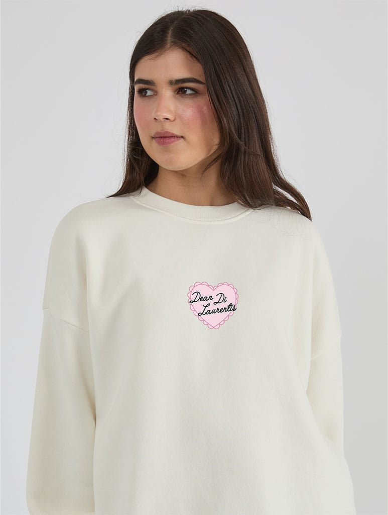 Di Laurentis 66 Sweatshirt In White Hoodies & Sweatshirts Skinnydip London