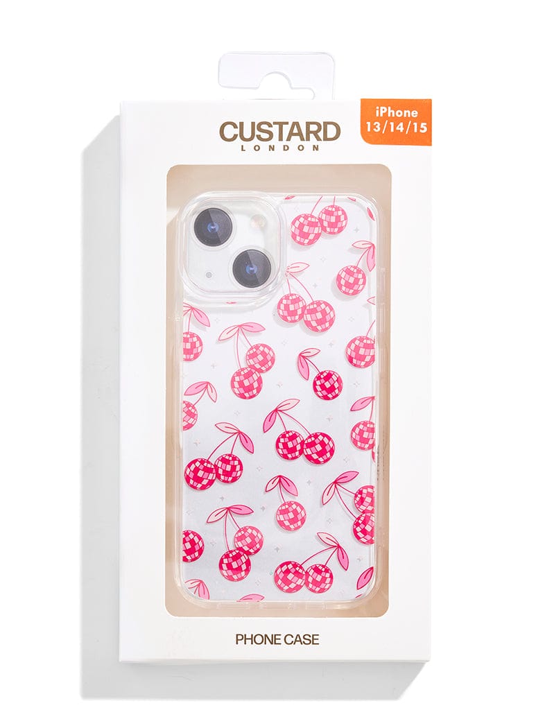 Disco Cherries iPhone Case in Pink Phone Cases Custard London