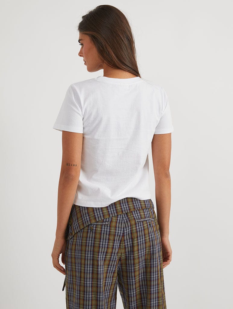 Disco Occasionally Baby T-Shirt In White Tops & T-Shirts Skinnydip London