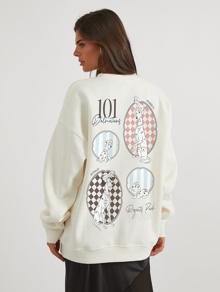 Disney 101 Dalmatians Heritage Sweatshirt In White Hoodies & Sweatshirts Skinnydip London