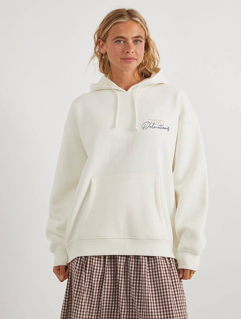 Disney 101 Dalmatians Regents Park Hoodie In White Hoodies & Sweatshirts Skinnydip London