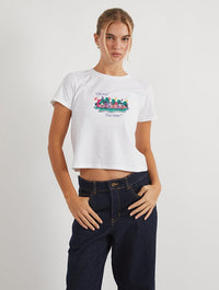 Disney Alice In Wonderland Tea Time Baby T-Shirt In White Tops & T-Shirts Skinnydip London
