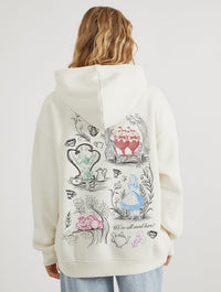 Disney Alice In Wonderland We're All Mad Here Hoodie In White Hoodies & Sweatshirts Skinnydip London