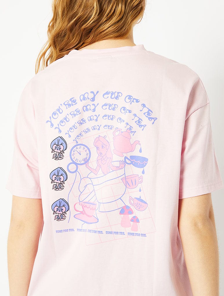 Disney Alice In Wonderland You're My Cup Of Tea Pink T-Shirt Tops & T-Shirts Skinnydip London