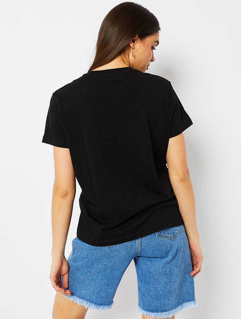 Disney Ariel Tides & Vibes T-Shirt in Black Tops & T-Shirts Skinnydip London