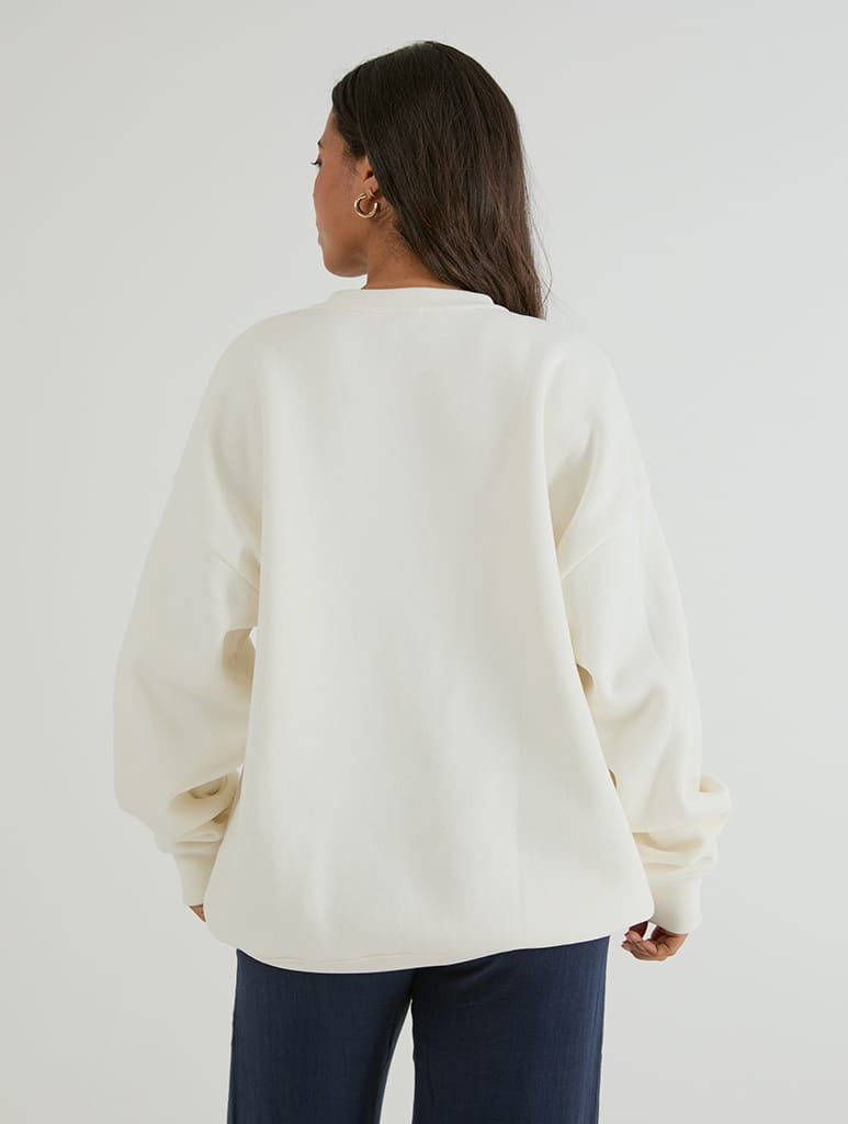 Disney Bambi Butter Yellow Sweatshirt In White Hoodies & Sweatshirts Skinnydip London