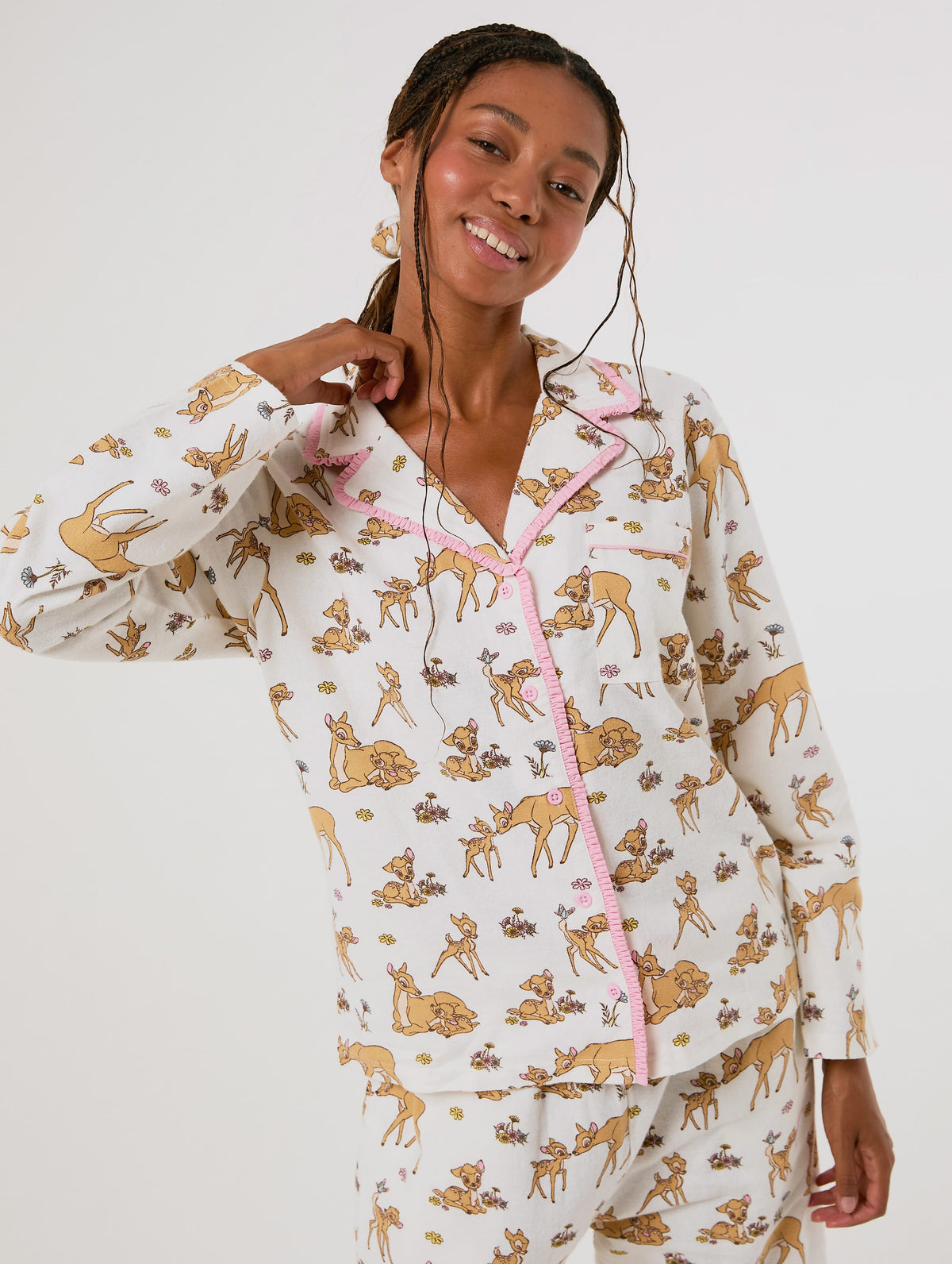 Disney Bambi Frilly Pyjama Set with Scrunchie Lingerie & Nightwear Skinnydip London