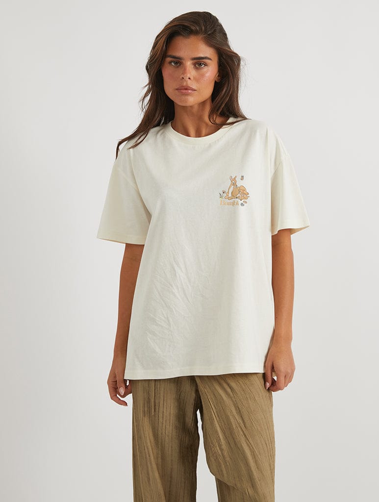 Disney Bambi Poster T-Shirt In White Tops & T-Shirts Skinnydip London