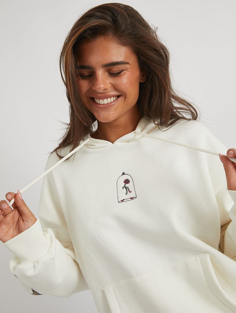 Disney Beauty and The Beast Rose Hoodie Hoodies & Sweatshirts Skinnydip London