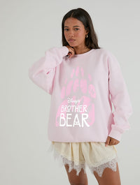 Disney Brother Bear Sweatshirt In Pink Hoodies & Sweatshirts Skinnydip London