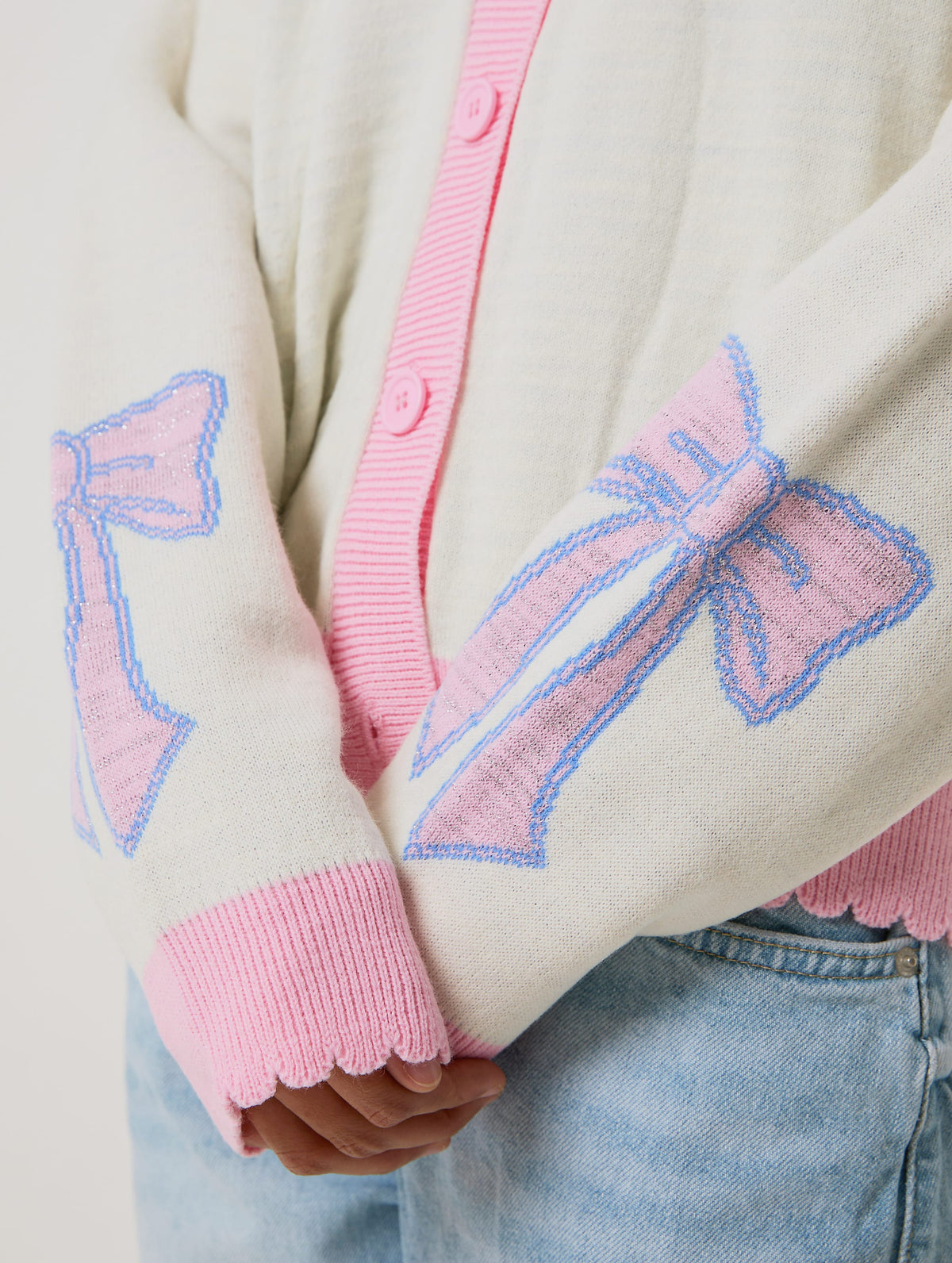 Disney Castle Cardigan in Pink and Ecru Jumpers & Cardigans Skinnydip London