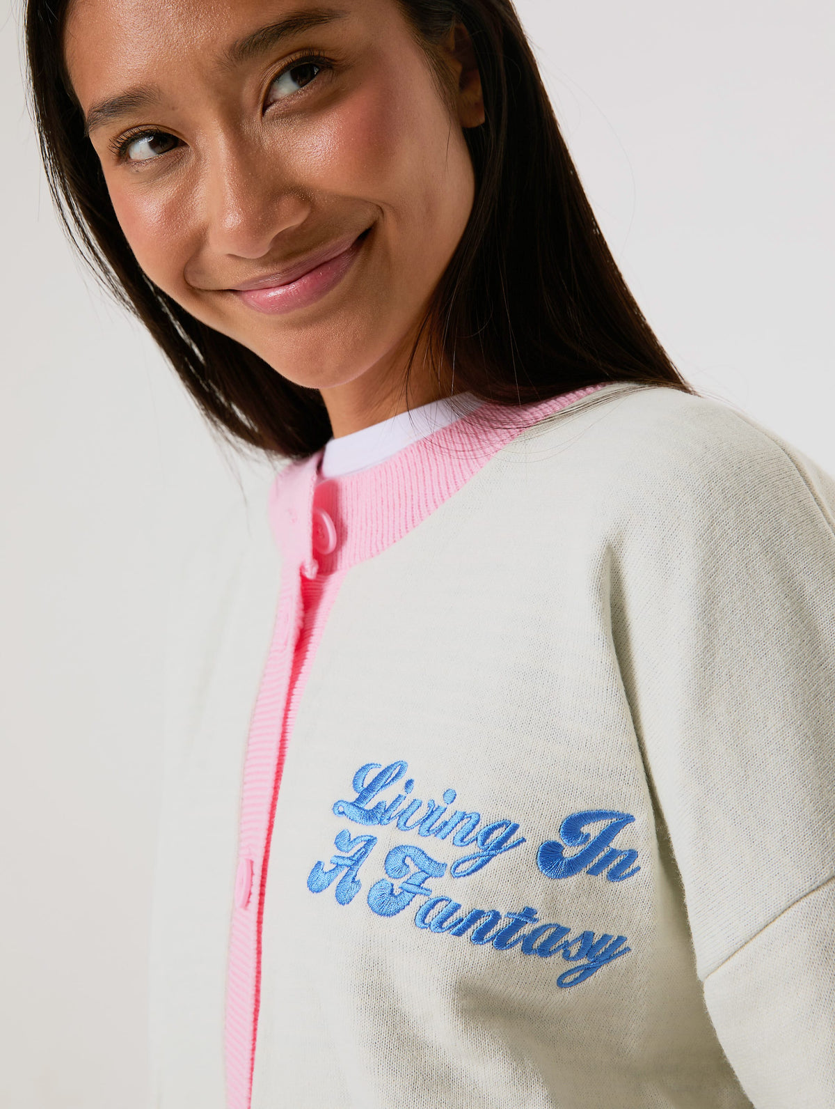 Disney Castle Cardigan in Pink and Ecru Jumpers & Cardigans Skinnydip London