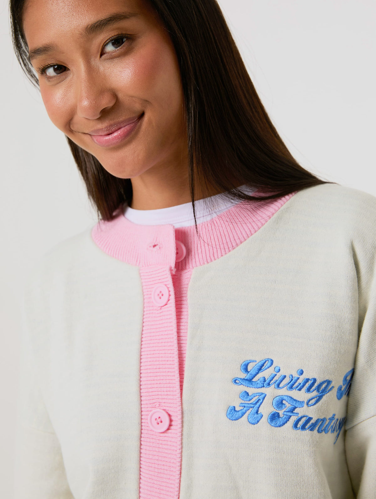Disney Castle Cardigan in Pink and Ecru Jumpers & Cardigans Skinnydip London