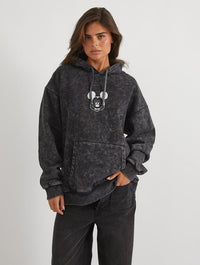 Disney Character Face Hoodie In Acid Wash Hoodies & Sweatshirts Skinnydip London