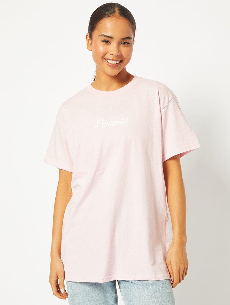 Disney Cinderella Bibbidi-Bobbidi-Boo T-Shirt In Pink Tops & T-Shirts Skinnydip London