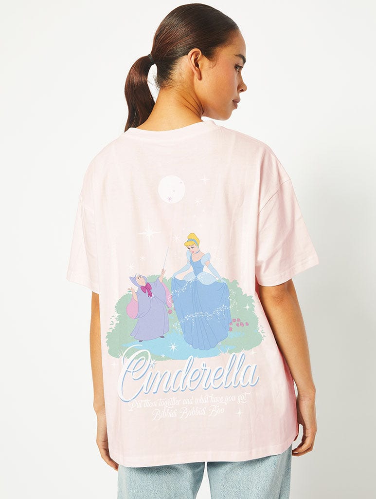 Disney Cinderella Bibbidi-Bobbidi-Boo T-Shirt In Pink Tops & T-Shirts Skinnydip London