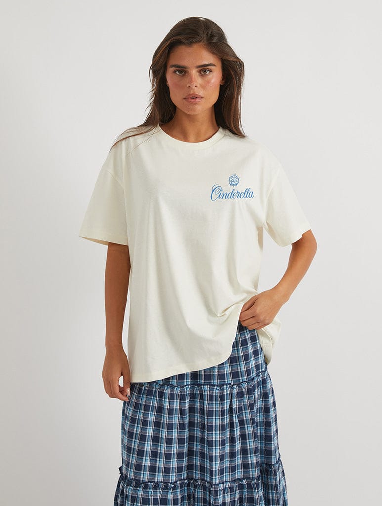 Disney Cinderella Classic Poster T-Shirt In White Tops & T-Shirts Skinnydip London