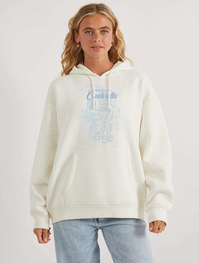 Disney Cinderella Hoodie in White Hoodies & Sweatshirts Skinnydip London