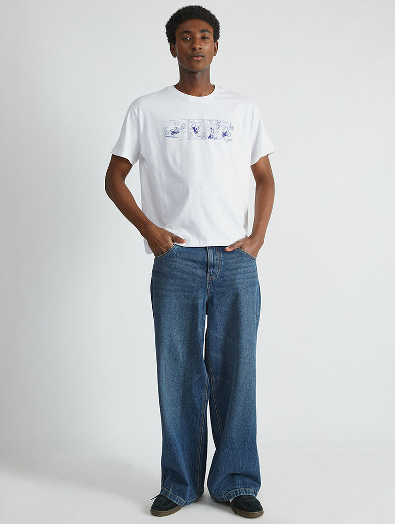 Disney Donald Duck Tennis T-Shirt In White Tops & T-Shirts Skinnydip London