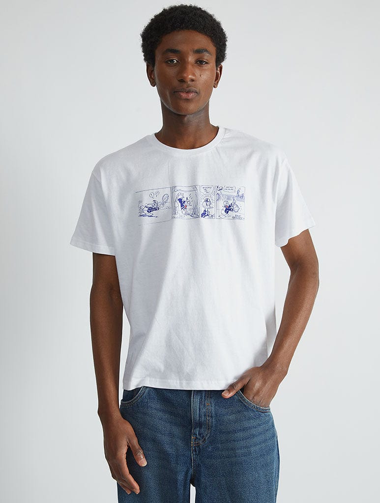 Disney Donald Duck Tennis T-Shirt In White Tops & T-Shirts Skinnydip London