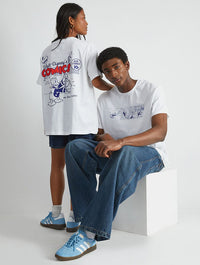 Disney Donald Duck Tennis T-Shirt In White Tops & T-Shirts Skinnydip London