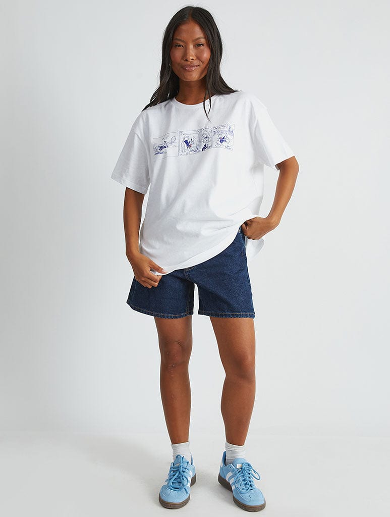 Disney Donald Duck Tennis T-Shirt In White Tops & T-Shirts Skinnydip London
