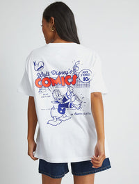 Disney Donald Duck Tennis T-Shirt In White Tops & T-Shirts Skinnydip London