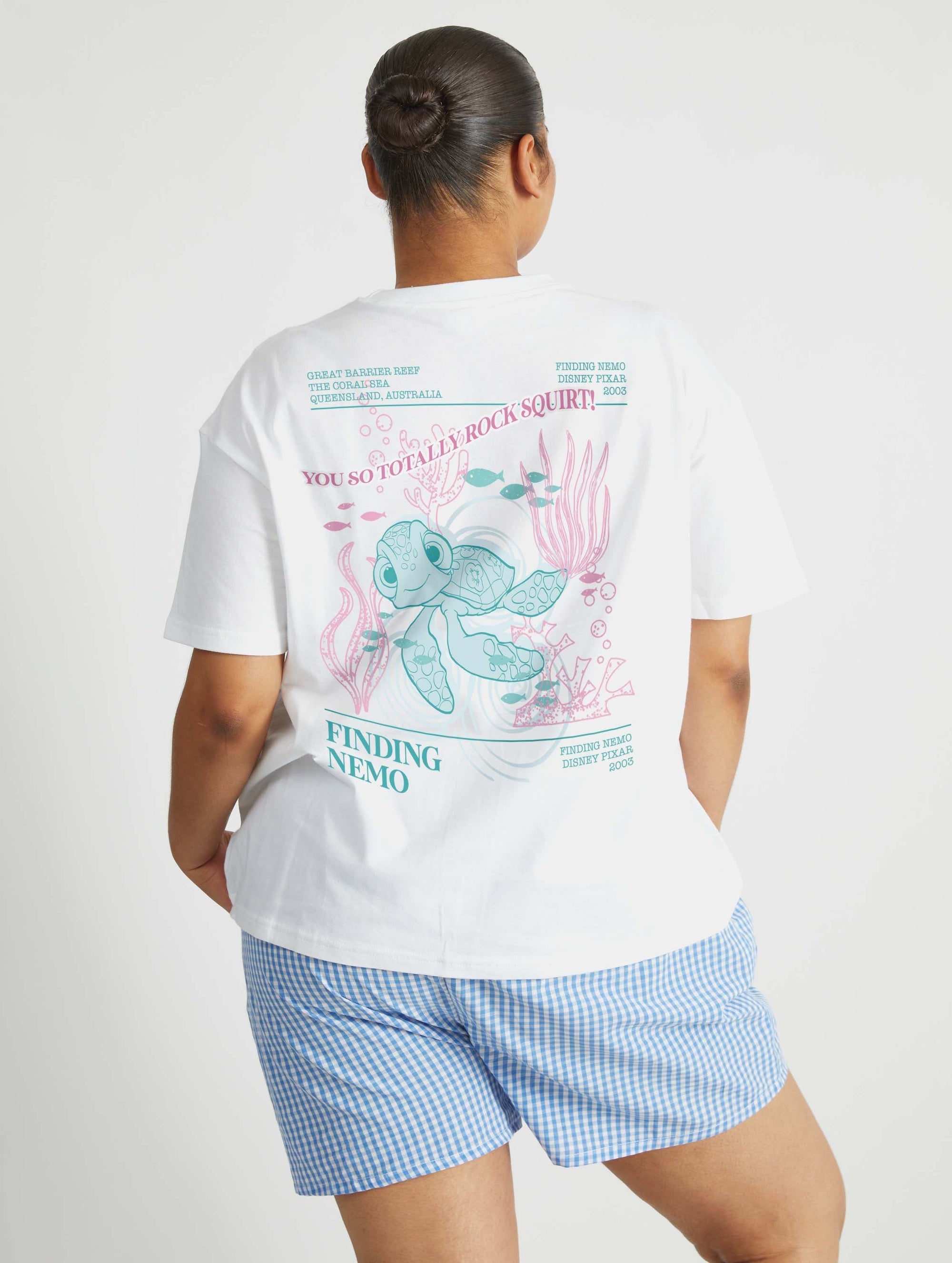 Disney Finding Nemo You So Totally Rock Squirt! T-Shirt In White Tops & T-Shirts Skinnydip London