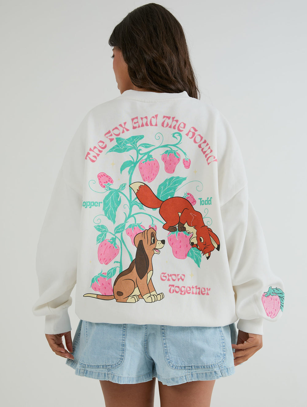 Disney Fox And The Hound Sweatshirt in Ecru Hoodies & Sweatshirts Skinnydip London