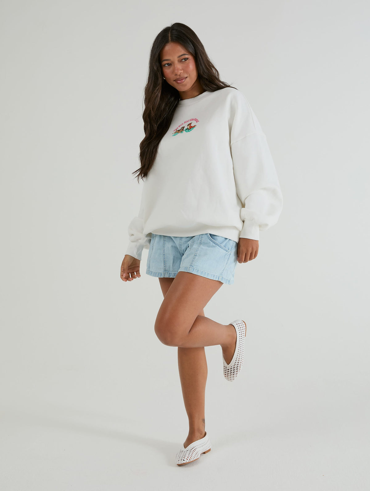 Disney Fox And The Hound Sweatshirt in Ecru Hoodies & Sweatshirts Skinnydip London