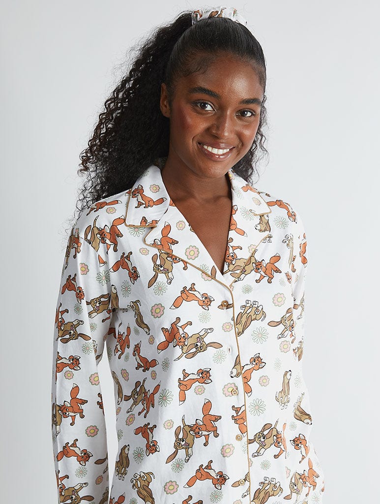 Disney Fox & the Hound Pyjama Set in Ecru Lingerie & Nightwear Skinnydip London