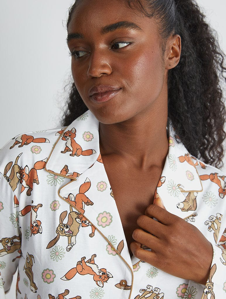 Disney Fox & the Hound Pyjama Set in Ecru Lingerie & Nightwear Skinnydip London