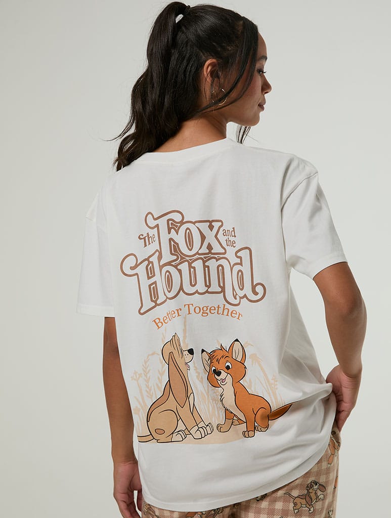 Disney Fox & The Hound T-Shirt & Trouser Set with Eye Mask Lingerie & Nightwear Skinnydip London