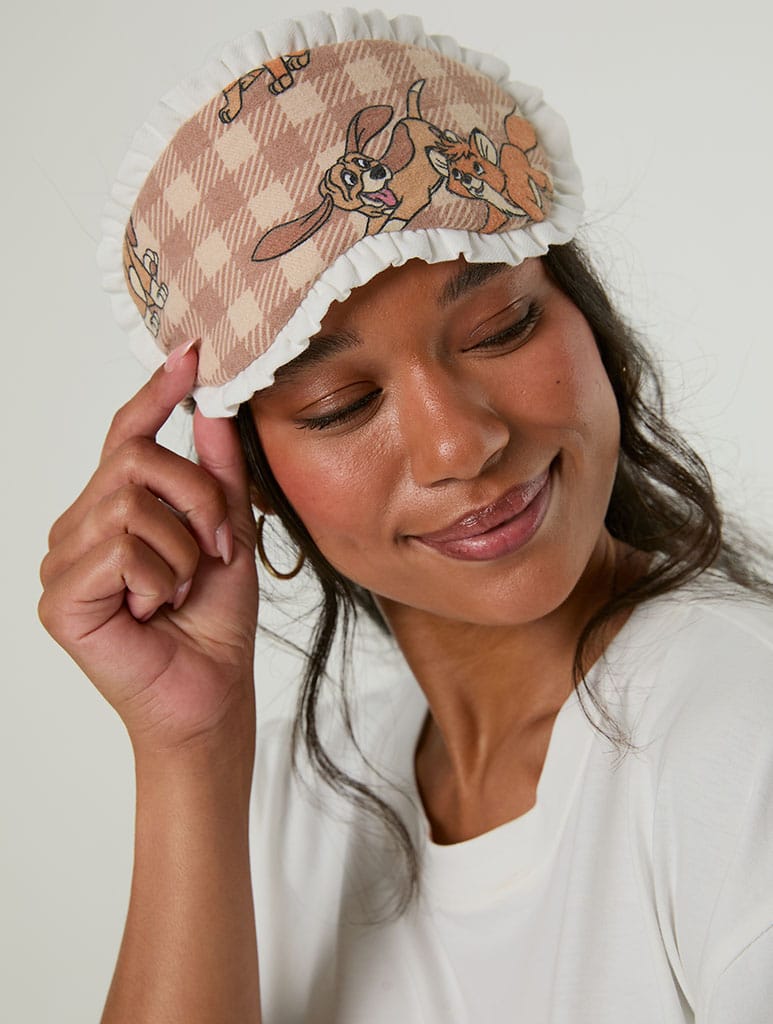 Disney Fox & The Hound T-Shirt & Trouser Set with Eye Mask Lingerie & Nightwear Skinnydip London
