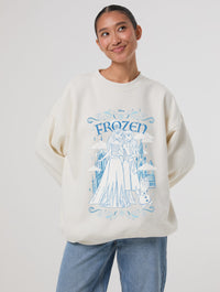 Disney Frozen 2 Castle Front Print Sweatshirt In White Hoodies & Sweatshirts Skinnydip London