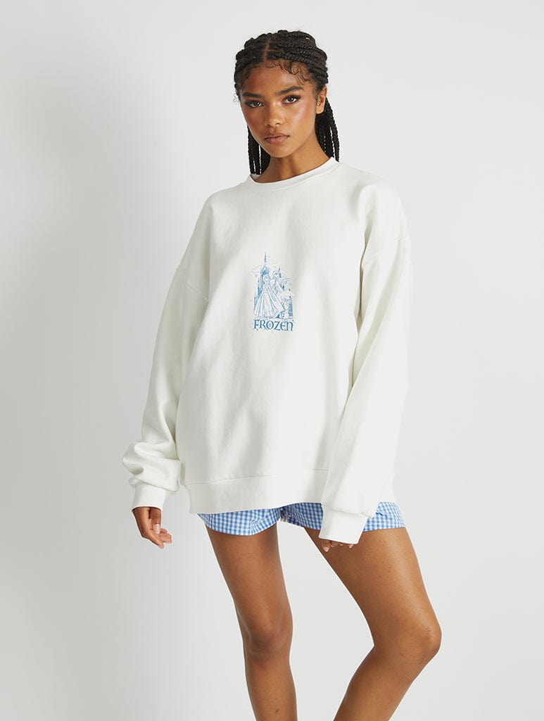 Disney Frozen 2 Castle Sweatshirt In White | Skinnydip London