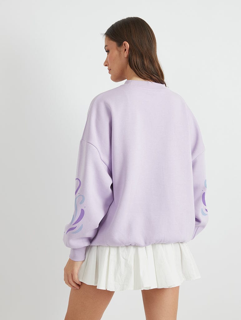 Disney Frozen Let It Go Sweatshirt In Lilac Hoodies & Sweatshirts Skinnydip London