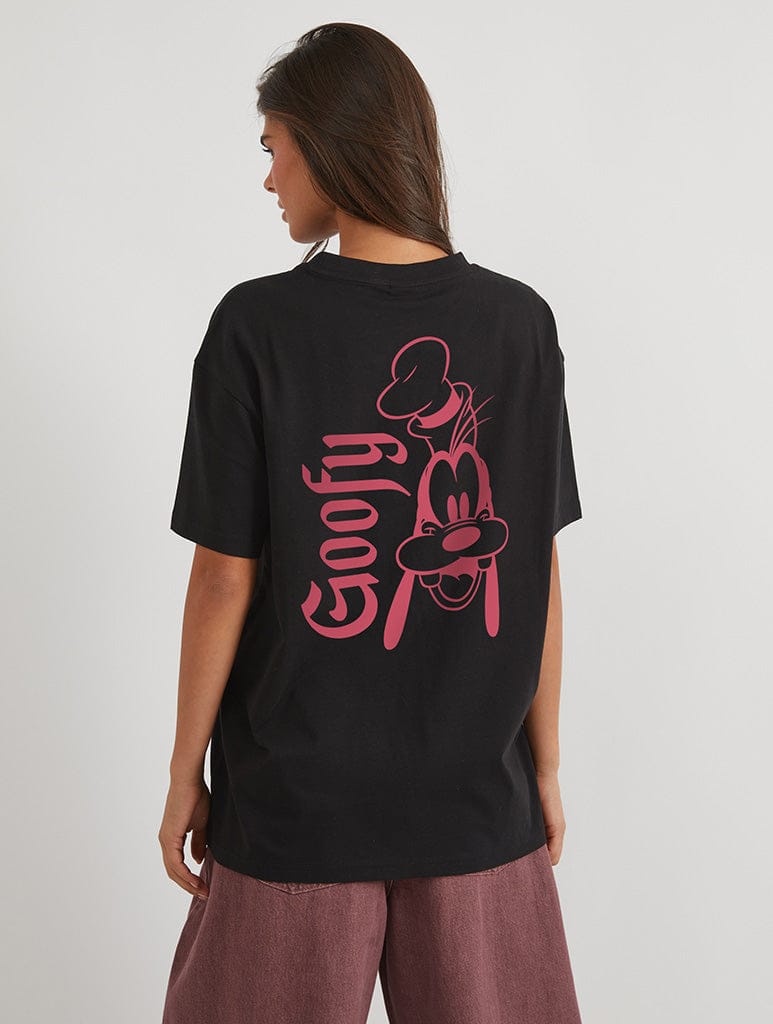 Disney Goofy T-Shirt In Black Tops & T-Shirts Skinnydip London