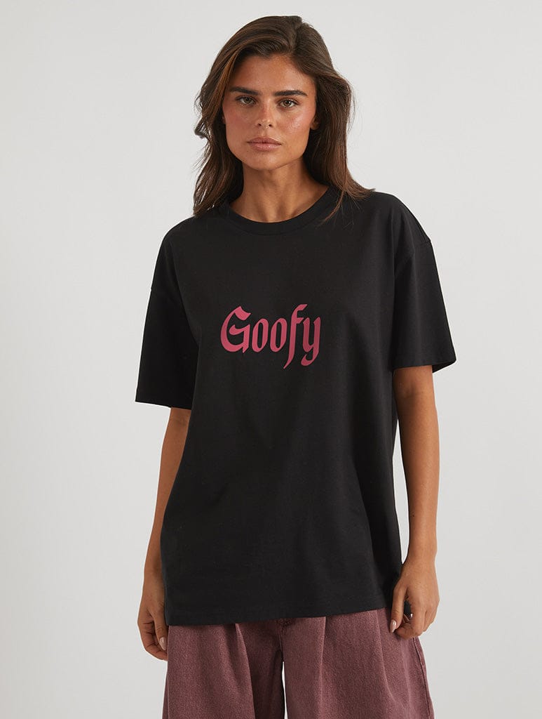 Disney Goofy T-Shirt In Black Tops & T-Shirts Skinnydip London
