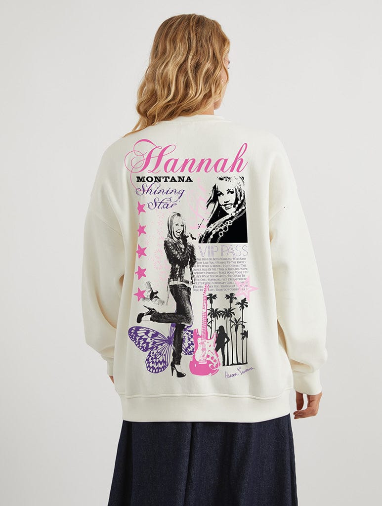 Disney Hannah Montana Poster Sweatshirt In White Hoodies & Sweatshirts Skinnydip London