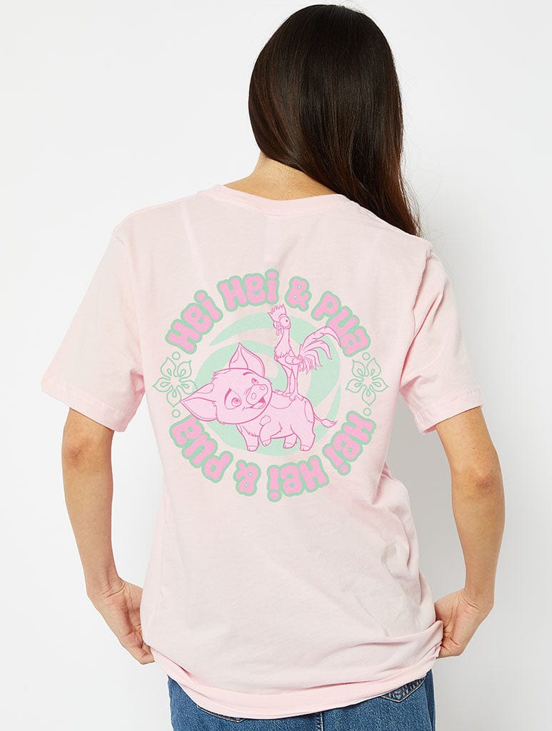 Disney Hei Hei & Pua T-Shirt in Pink Tops & T-Shirts Skinnydip London