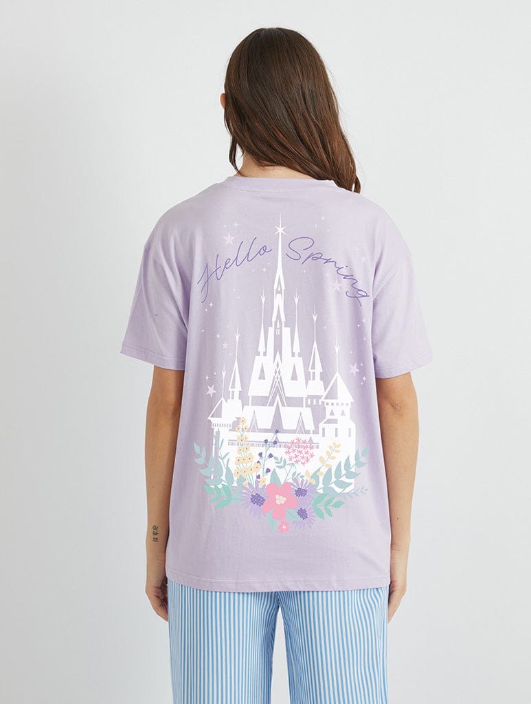 Disney Hello Spring T-Shirt In Lilac Tops & T-Shirts Skinnydip London